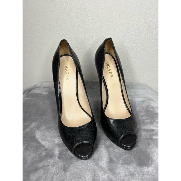 Prada Peeptoe Platform Heels 40 - Picture 2 of 16